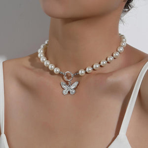 The Annabella Butterfly Pearl Necklace - I Spy Jewelry