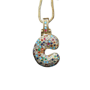 The Bubbly Initial Rainbow Necklace - I Spy Jewelry