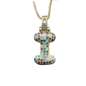 The Bubbly Initial Rainbow Necklace - I Spy Jewelry