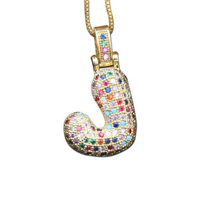 The Bubbly Initial Rainbow Necklace - I Spy Jewelry