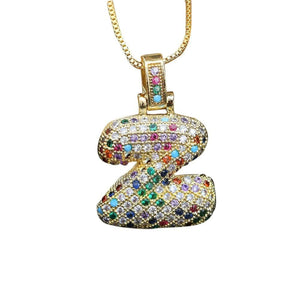 The Bubbly Initial Rainbow Necklace - I Spy Jewelry